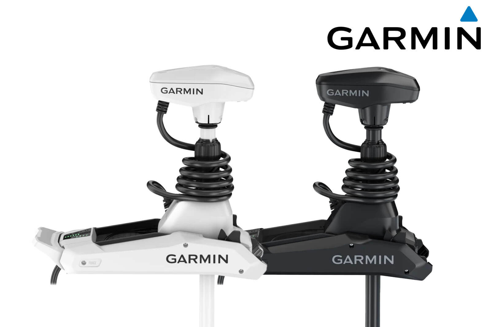 Garmin Force Kraken Elektro-Bootsmotor in schwarz und weiß
