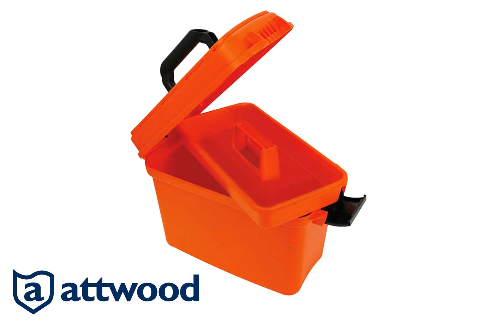 Attwood Aufbewahrungsbox in Rot offen mit Einsatz