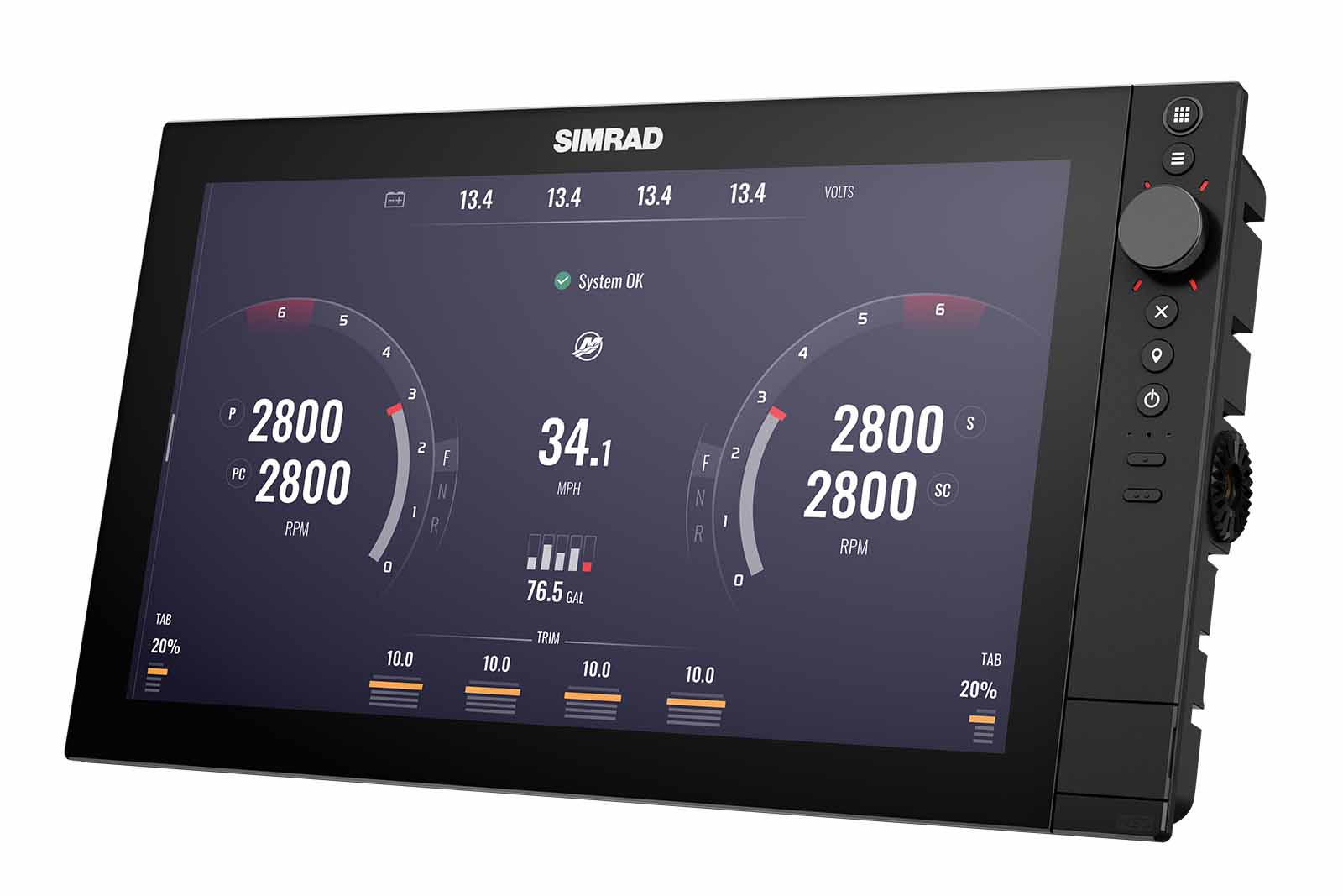 Simrad NSS 4 16-Zoll Kartenplotter ohne Sonar, Ansicht links