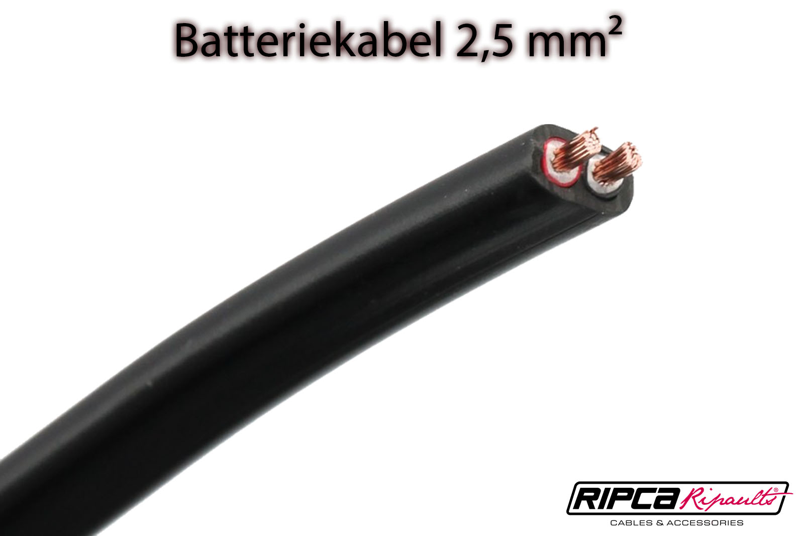 Batteriekabel 2-adrig flach Schwarz|Rot