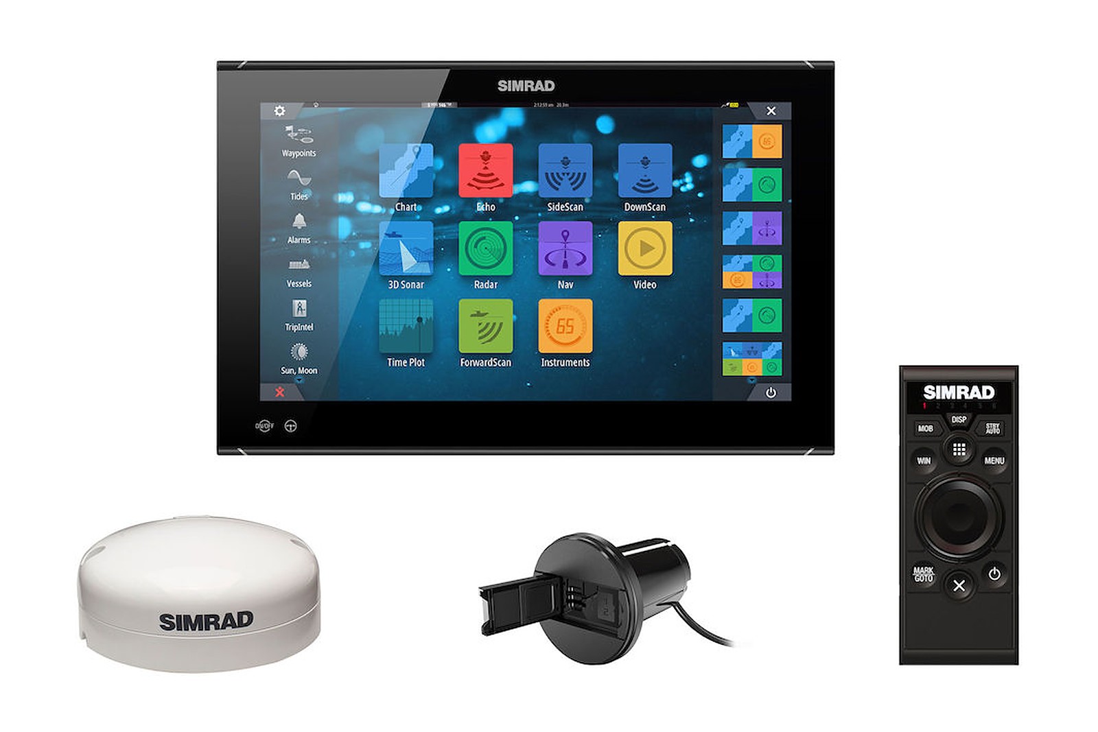 Simrad NSO evo3S 19 Zoll Kartenplotter im System Pack mit GPS-Antenne, Kartenleser und Fernbedienung