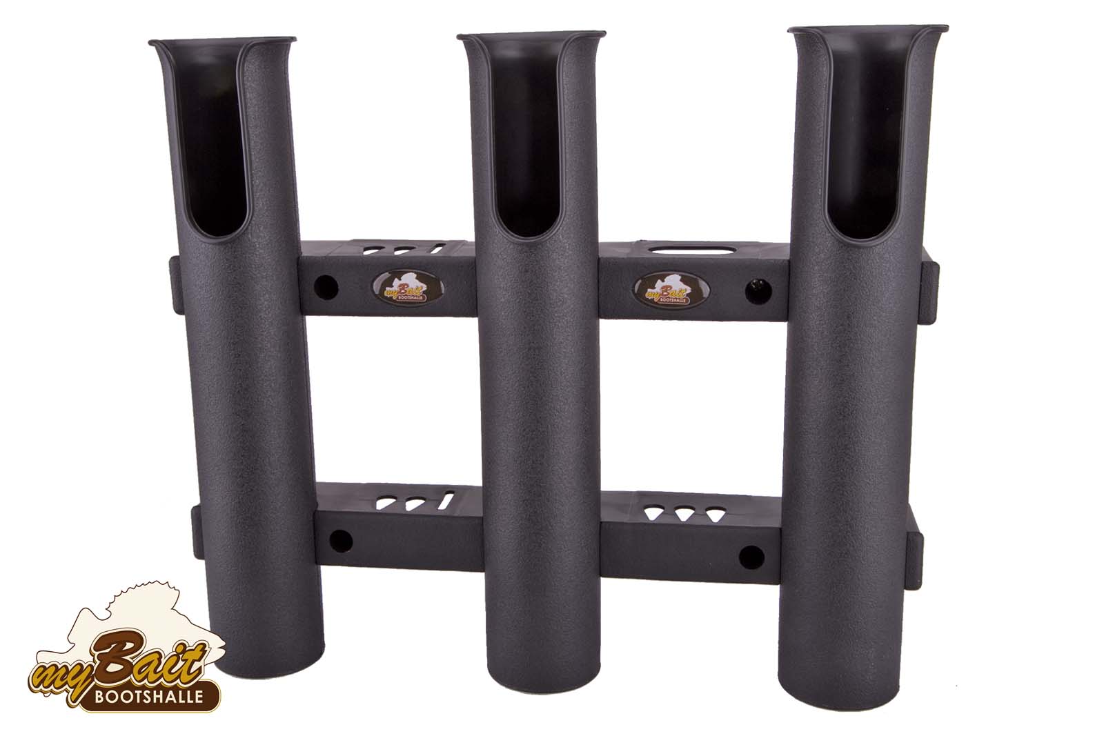 myBait 3er Rutenhalter in schwarz