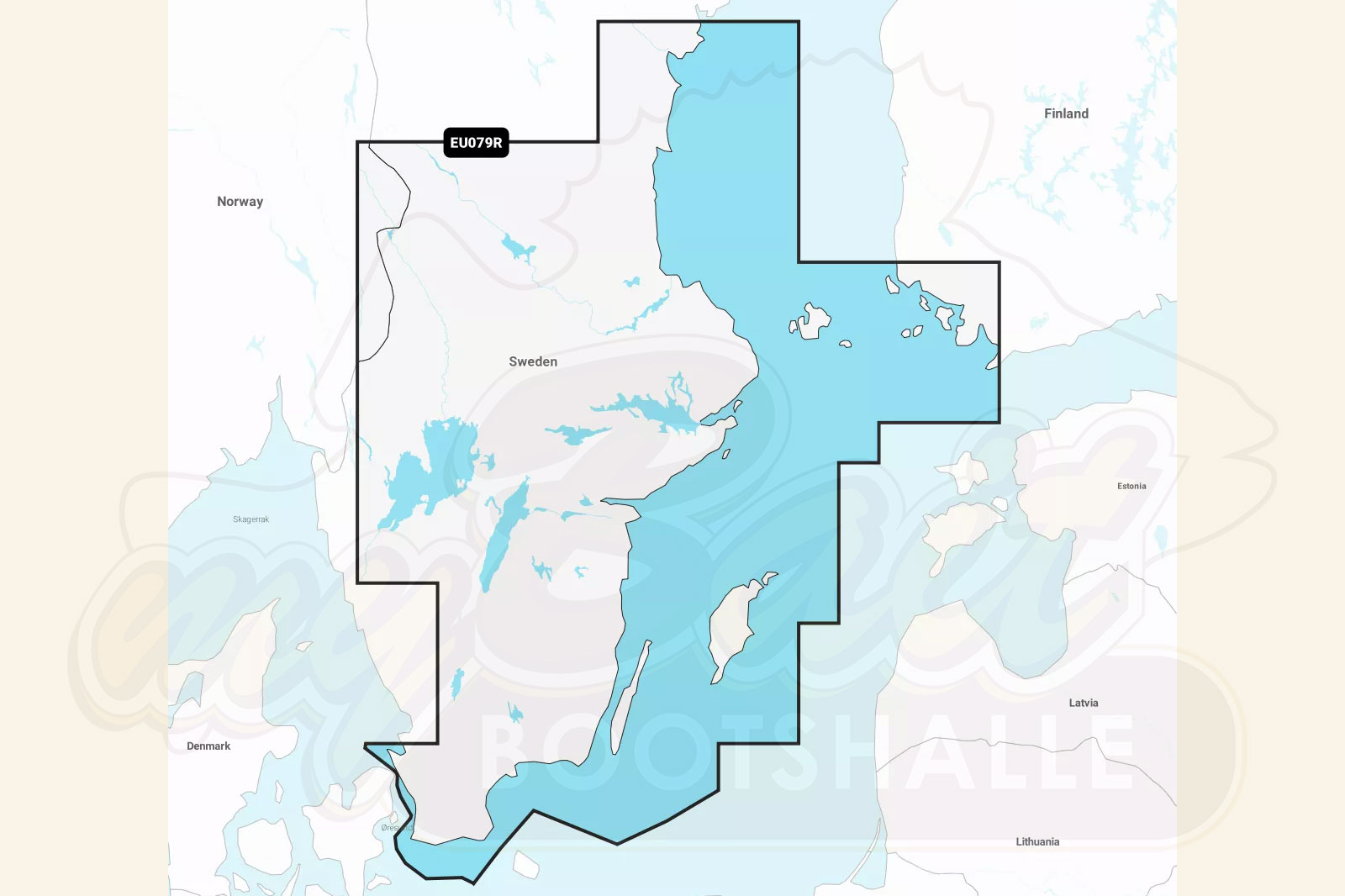 Garmin Navionics Plus: Kartenausschnitt Schweden Südküste & Ostküste bis Umeå