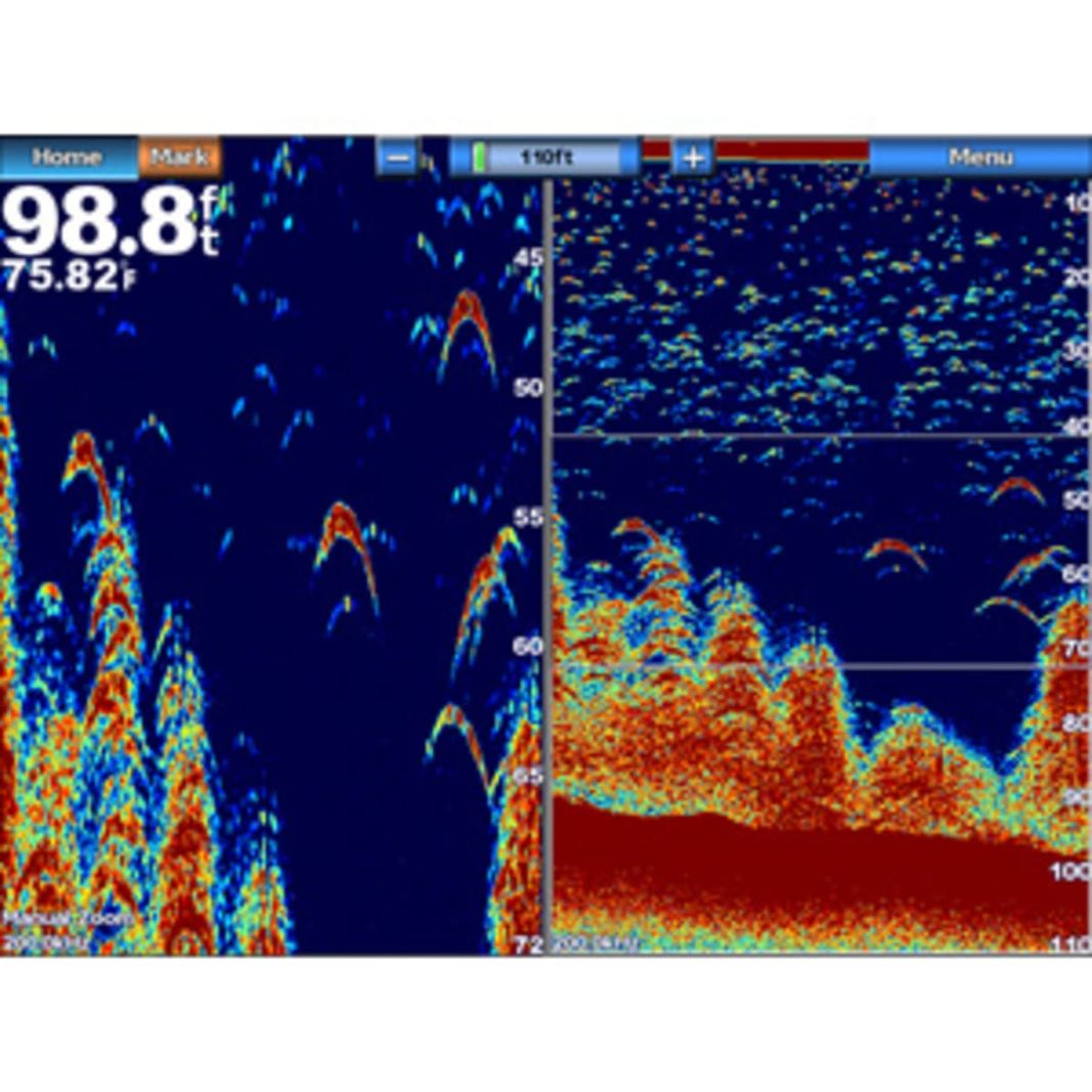 Garmin GSD 24 Echolotmodul, Echolotbild auf dem Kartenplotter