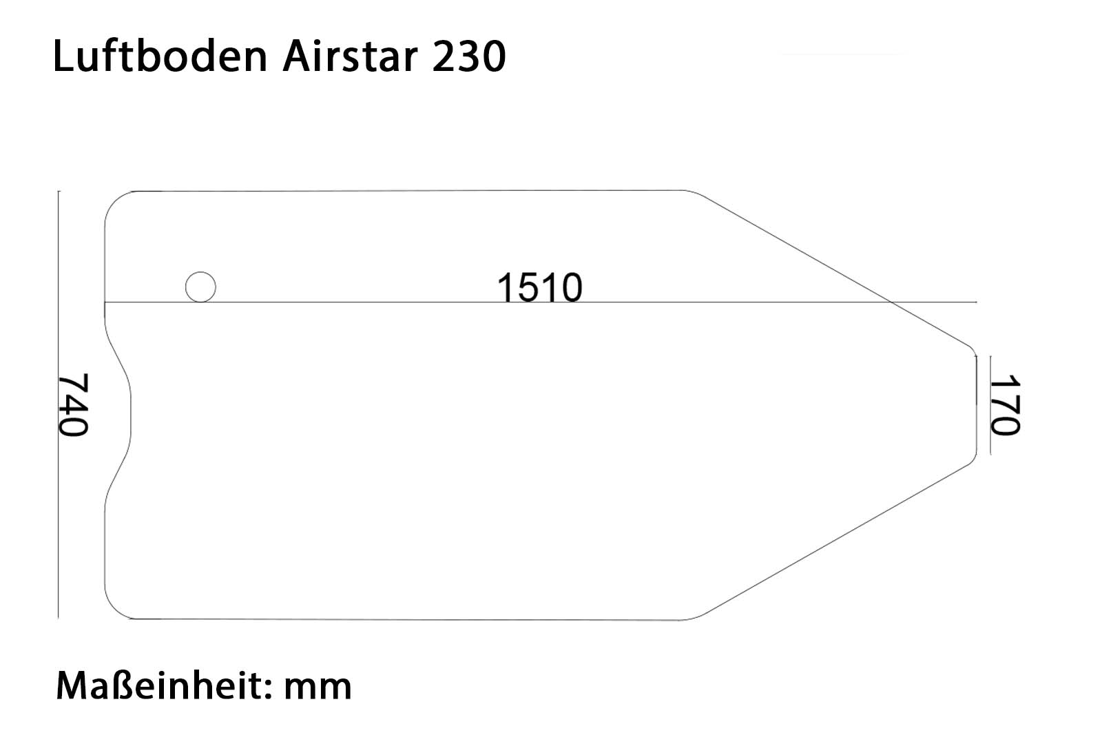 Allroundmarin Airstar 230 Schlauchboot Dimensionszeichnung Luftboden