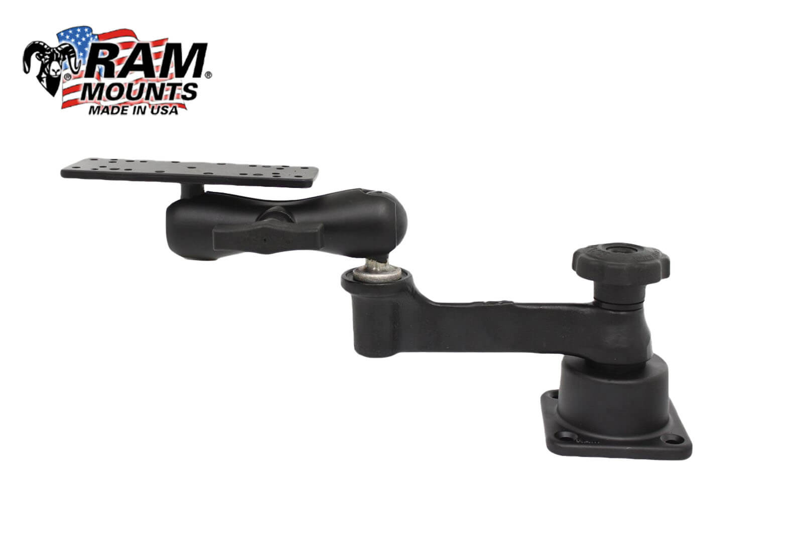 RAM Mount Doppel-Schwingarmhalter mit C-Kugel in horizontaler Ausrichtung