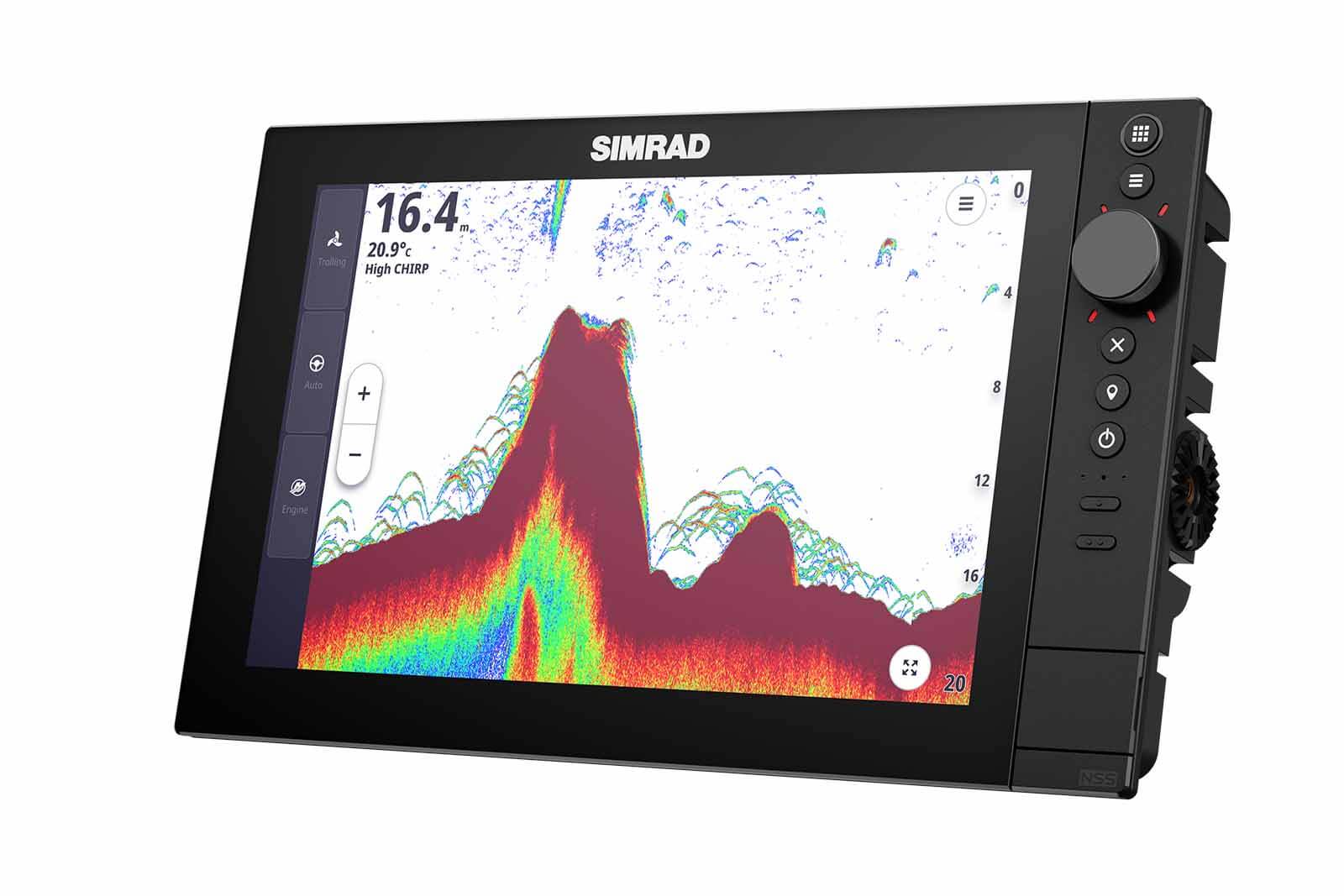 Simrad NSS 4 12-Zoll Echolot und Kartenplotter mit Sonar, Ansicht links