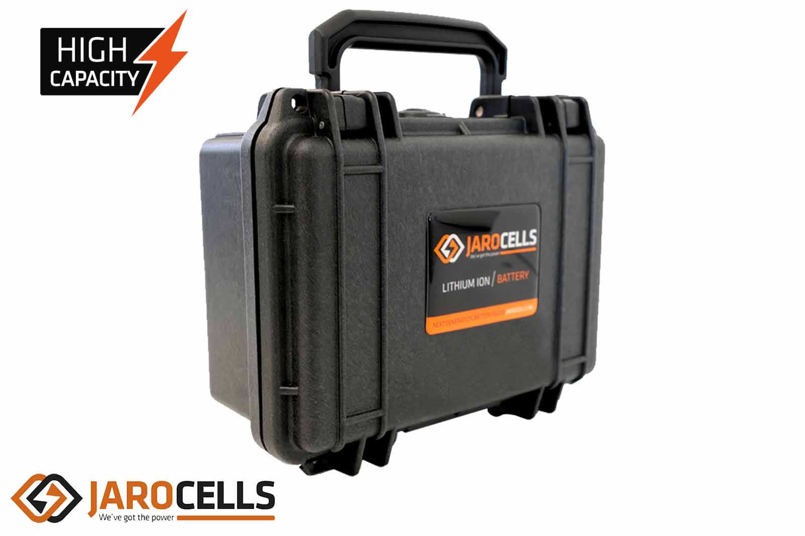 Jarocells Lithium-Ionen-Akku NMC-Hochleistungsbatterie, BT28.12-mini, Koffer von der Seite