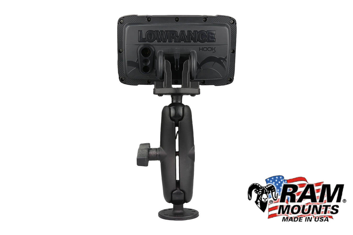 AM Mounts Echolothalterung RAM-101-LO12 für Lowrance, montiert, Rückseite