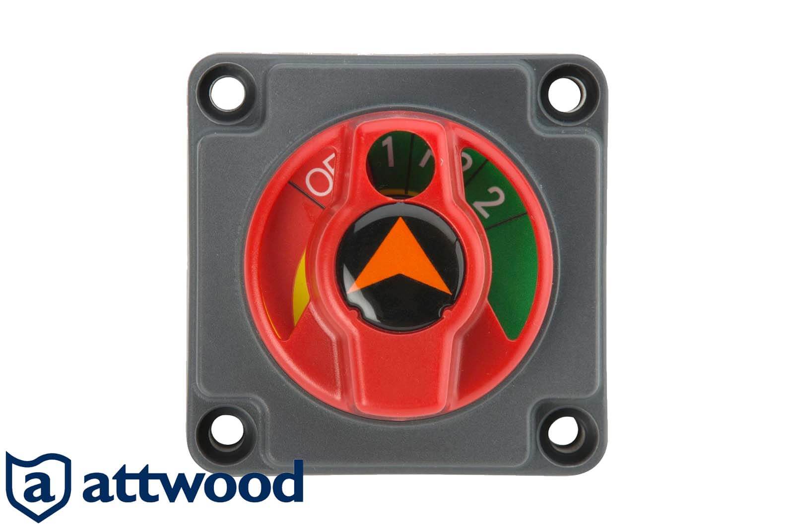 Attwood Batterieschalter für 2 Batterien Draufsicht