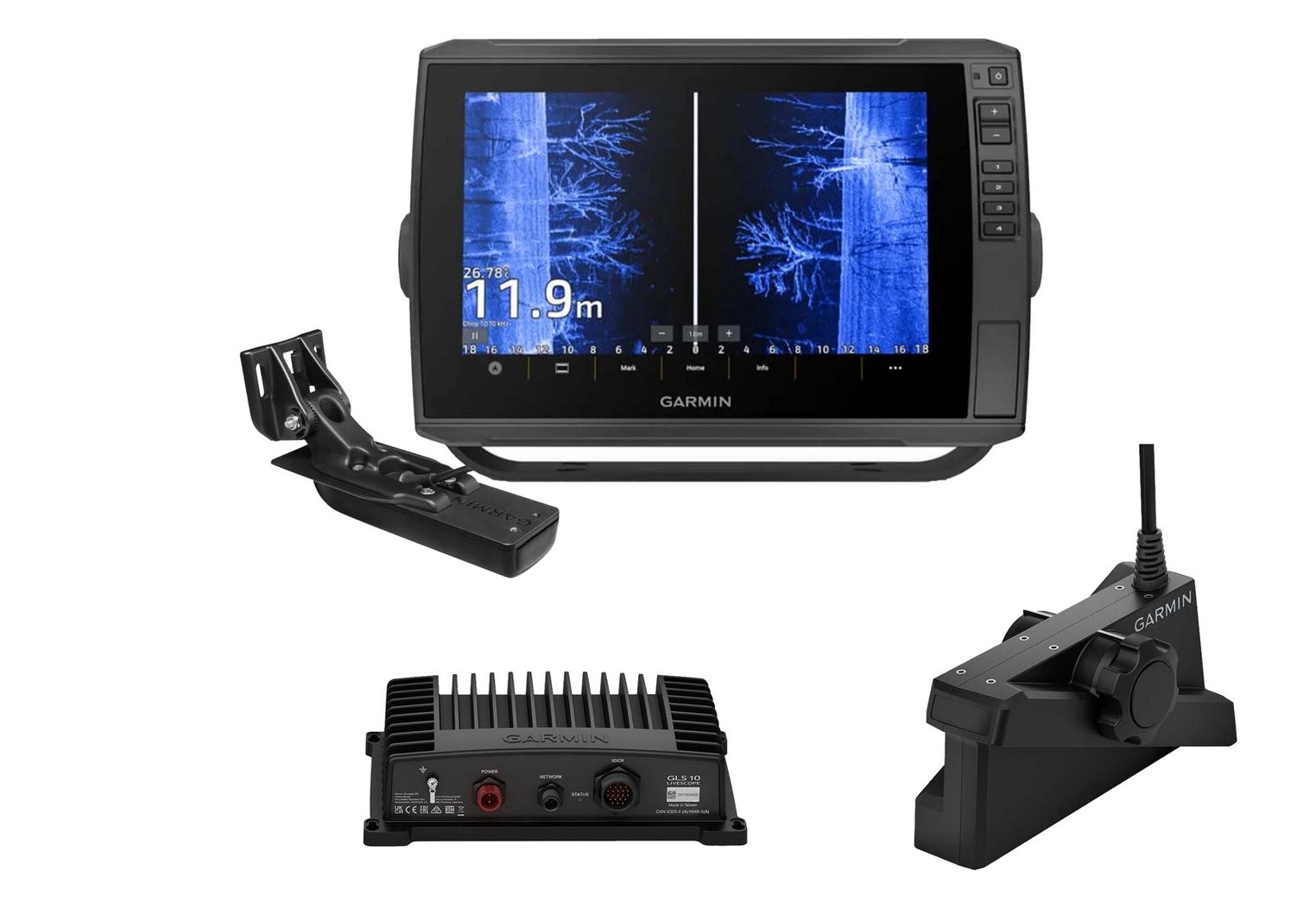 Garmin ECHOMAP Ultra 2 102sv Echolot 10 Zoll mit GT56 Geber und Livescope LVS34