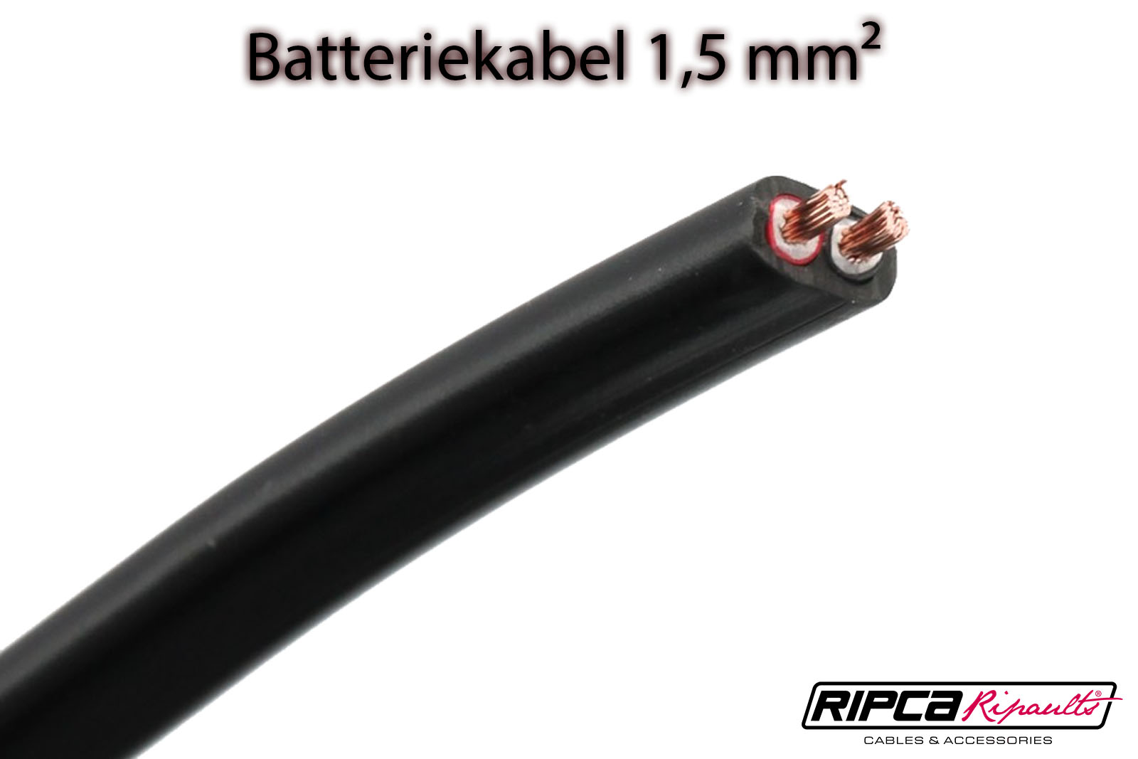 Batteriekabel 2-adrig flach, 1,5 mm²