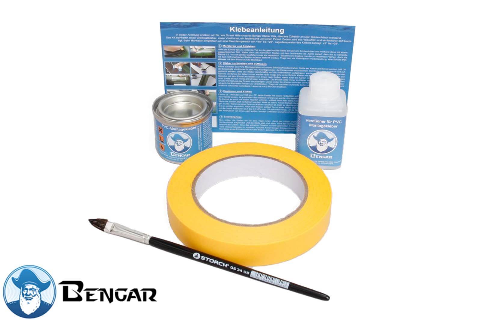 Bengar EVA Bellyboat Tasche Bakkan Detailansicht Kleber-Set