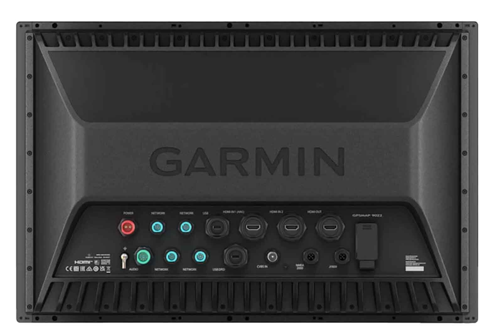Garmin GPSMAP 9019-9027 Kartenplotter ohne Sonar Geräterückseite mit Anschlüssen