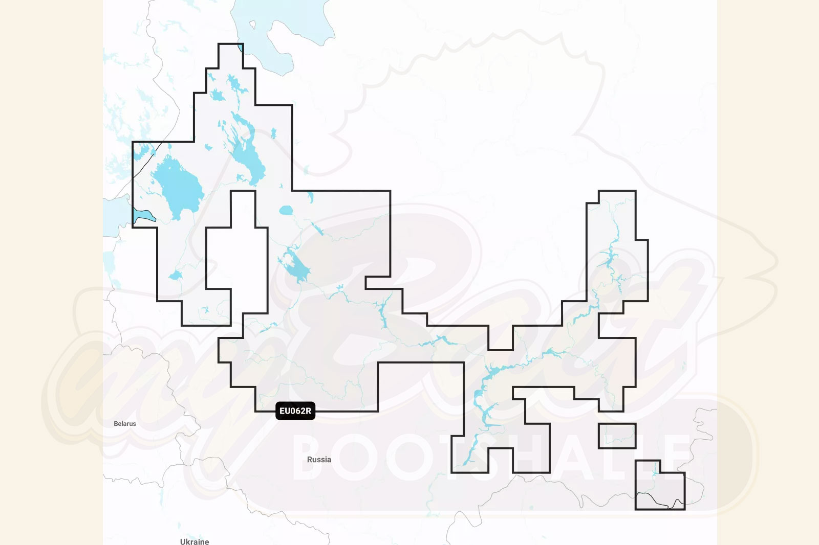 Garmin Navionics Plus: Kartenausschnitt zentrale Binnengewässer Russland