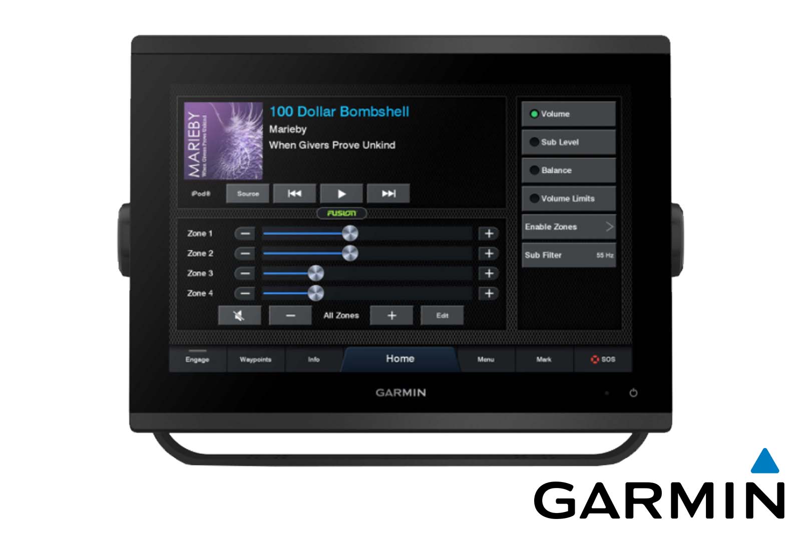 Garmin GPSMAP 1223xsv Echolot Frontansicht