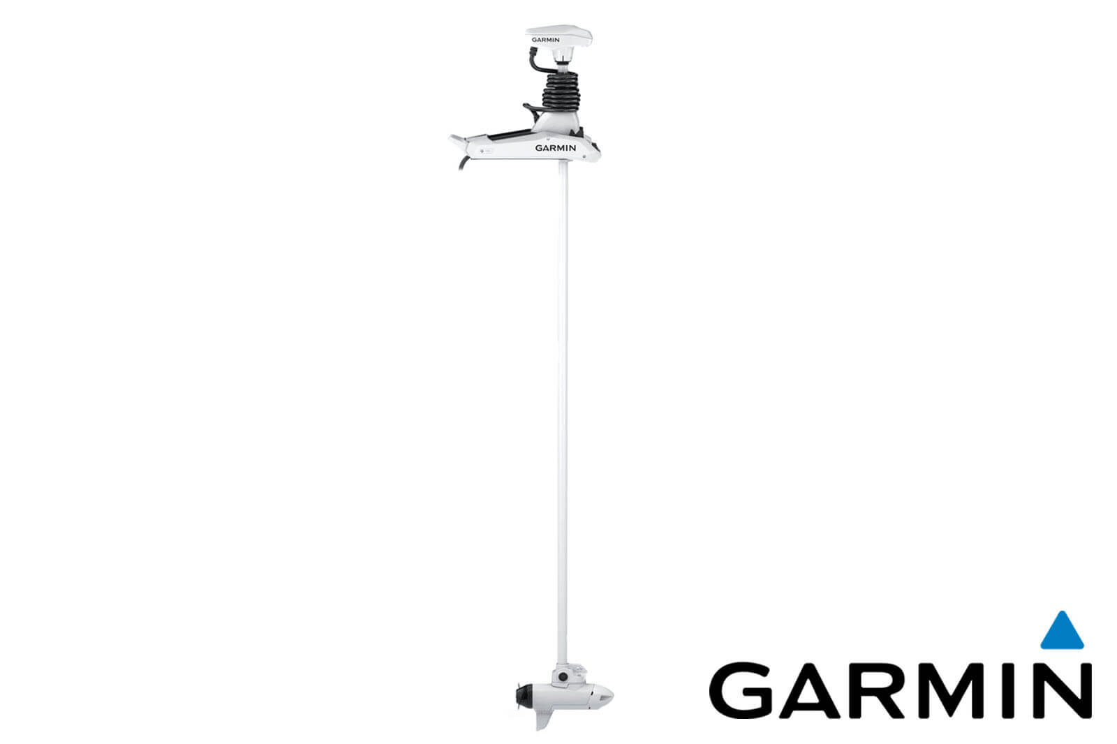 Garmin Force Kraken Elektro-Bootsmotor weiß, Seitenansicht mit 279 cm Schaftlänge
