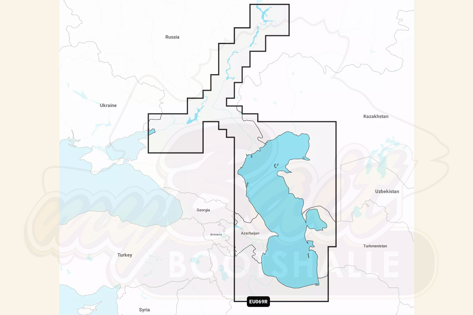 Garmin Navionics Plus: Kartenausschnitt Russland Kaspisches Meer & Wolga
