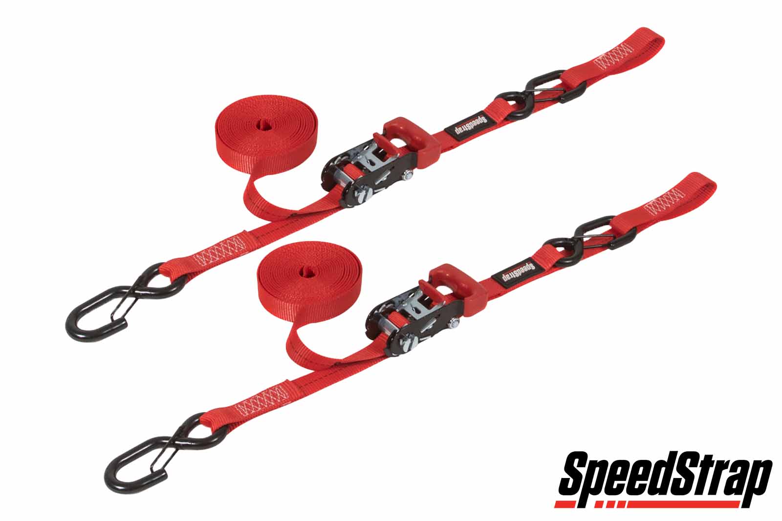 SpeedStrap Spanngurt mit Haken und Schlaufe 900631011 - mit Ratsche, 450 cm, rot