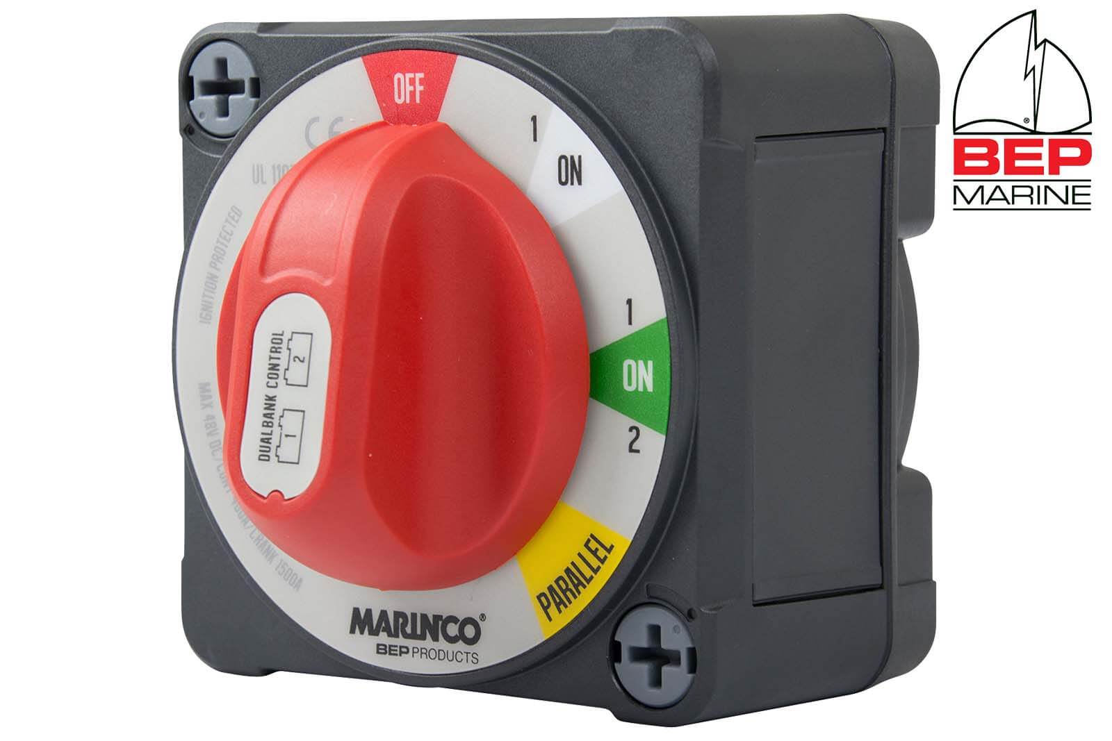 BEP Marine Batterieschalter Dual Bank 400 A Seitenansicht links