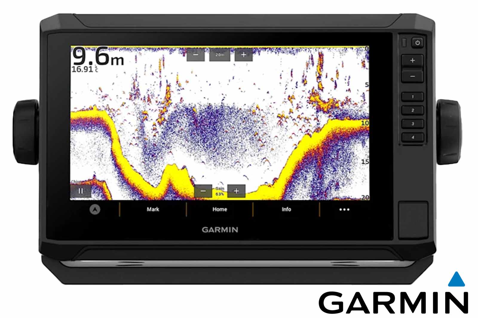 Garmin ECHOMAP UHD2 92sv Echolot Frontansicht