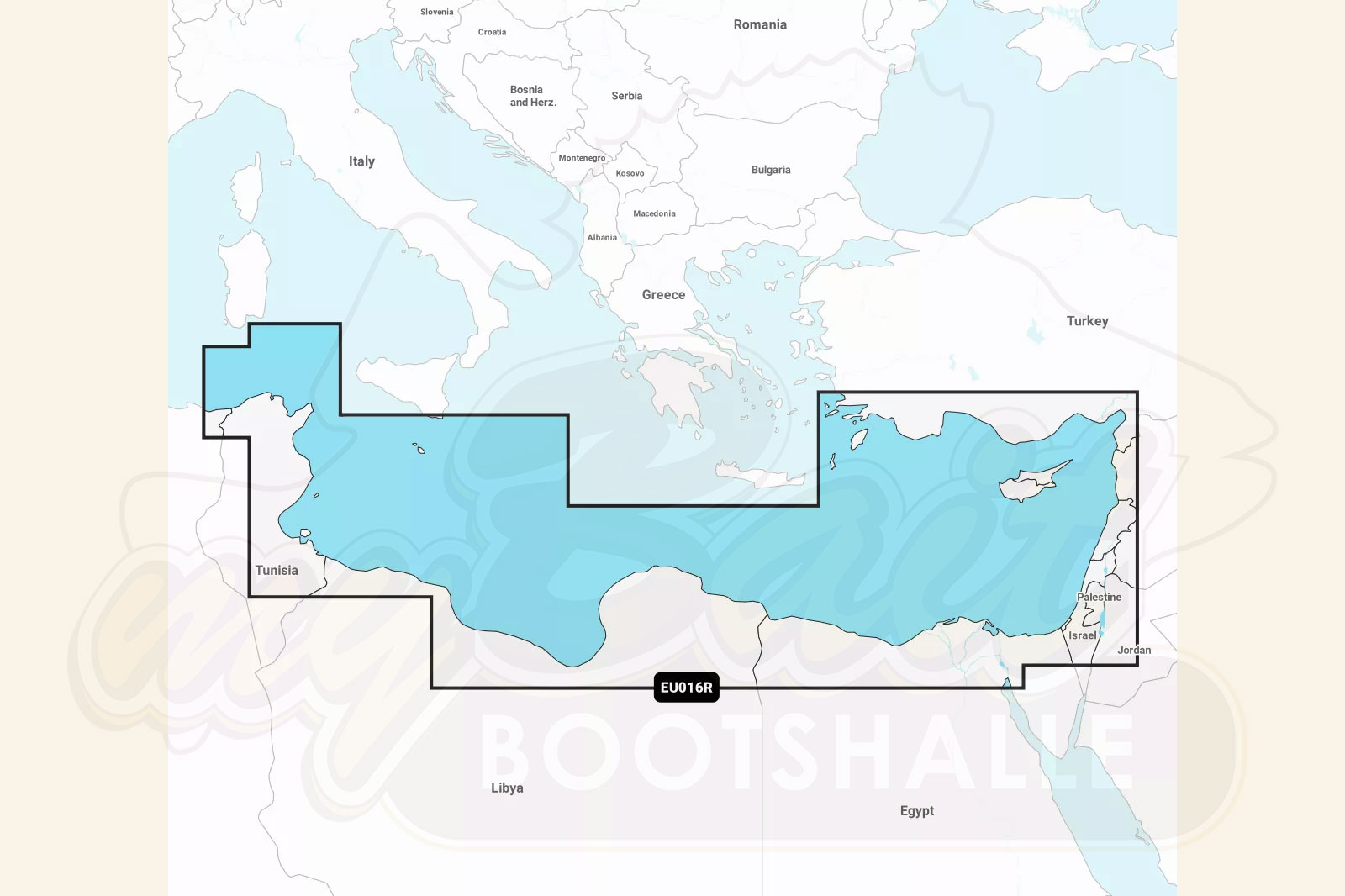 Garmin Navionics Plus: Kartenausschnitt Mittelmeer Südost