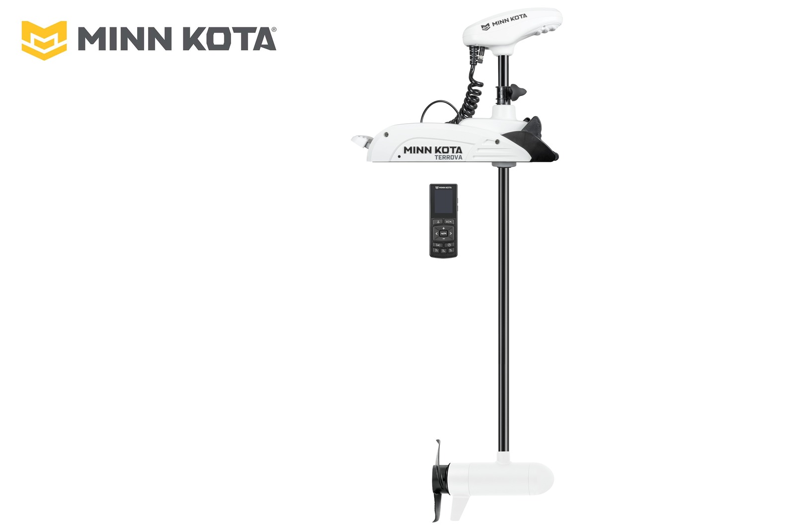 Minn Kota Riptide Terrova 2 mit 152 cm Schaft, Seitenansicht mit Wireless Remote