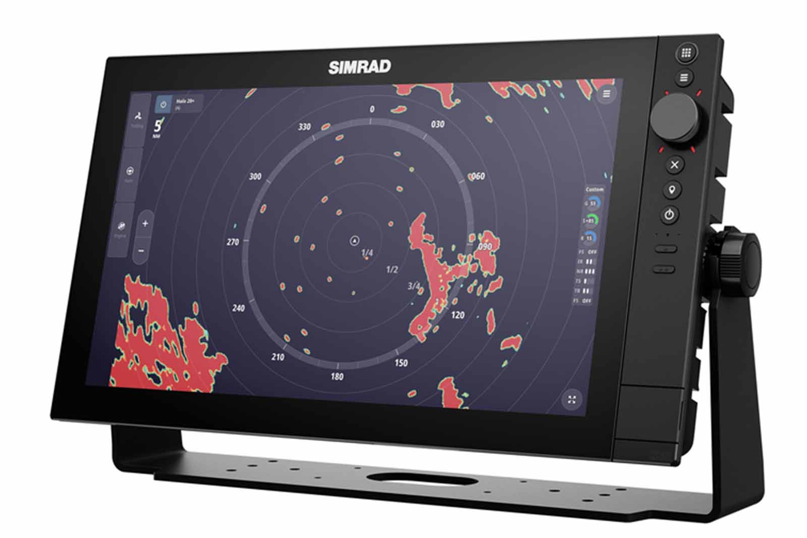 Simrad NSS 4 16-Zoll Kartenplotter ohne Sonar mit Bügelhalterung, Ansicht links