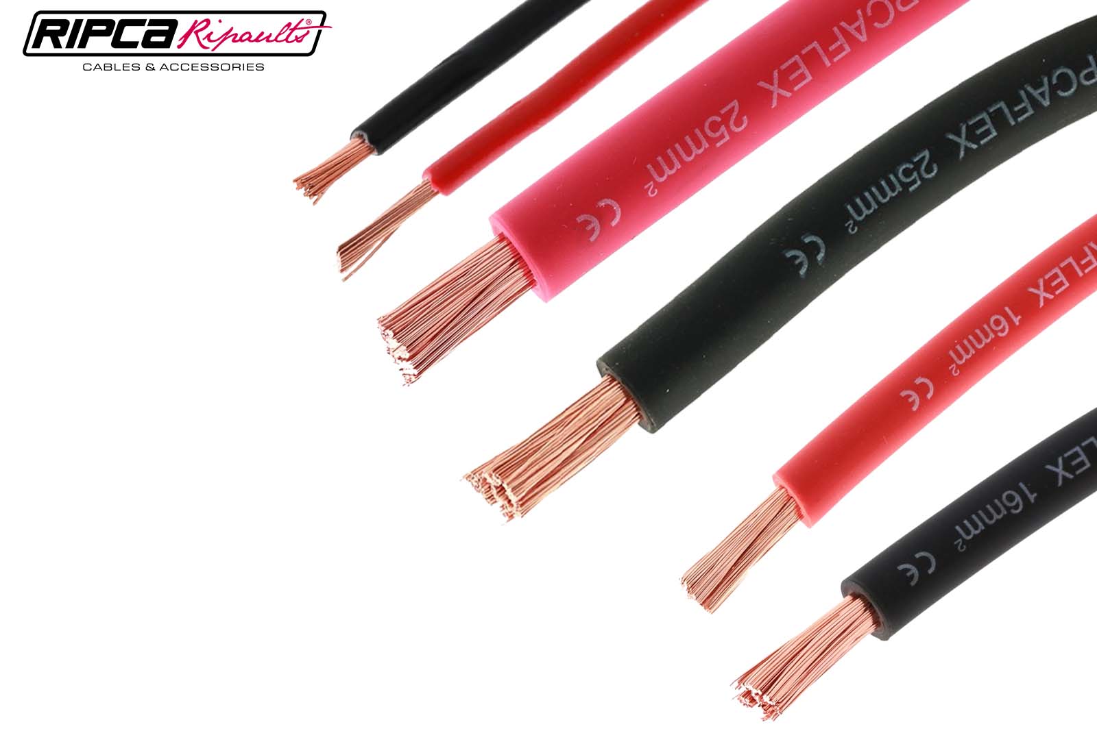 Ripca Batteriekabel 1-adrig in Rot und Schwarz
