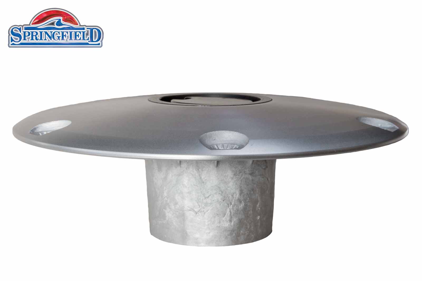 Springfield Marine Einbaubodenplatte anodisiert 2 3/8 Zoll Seitenansicht