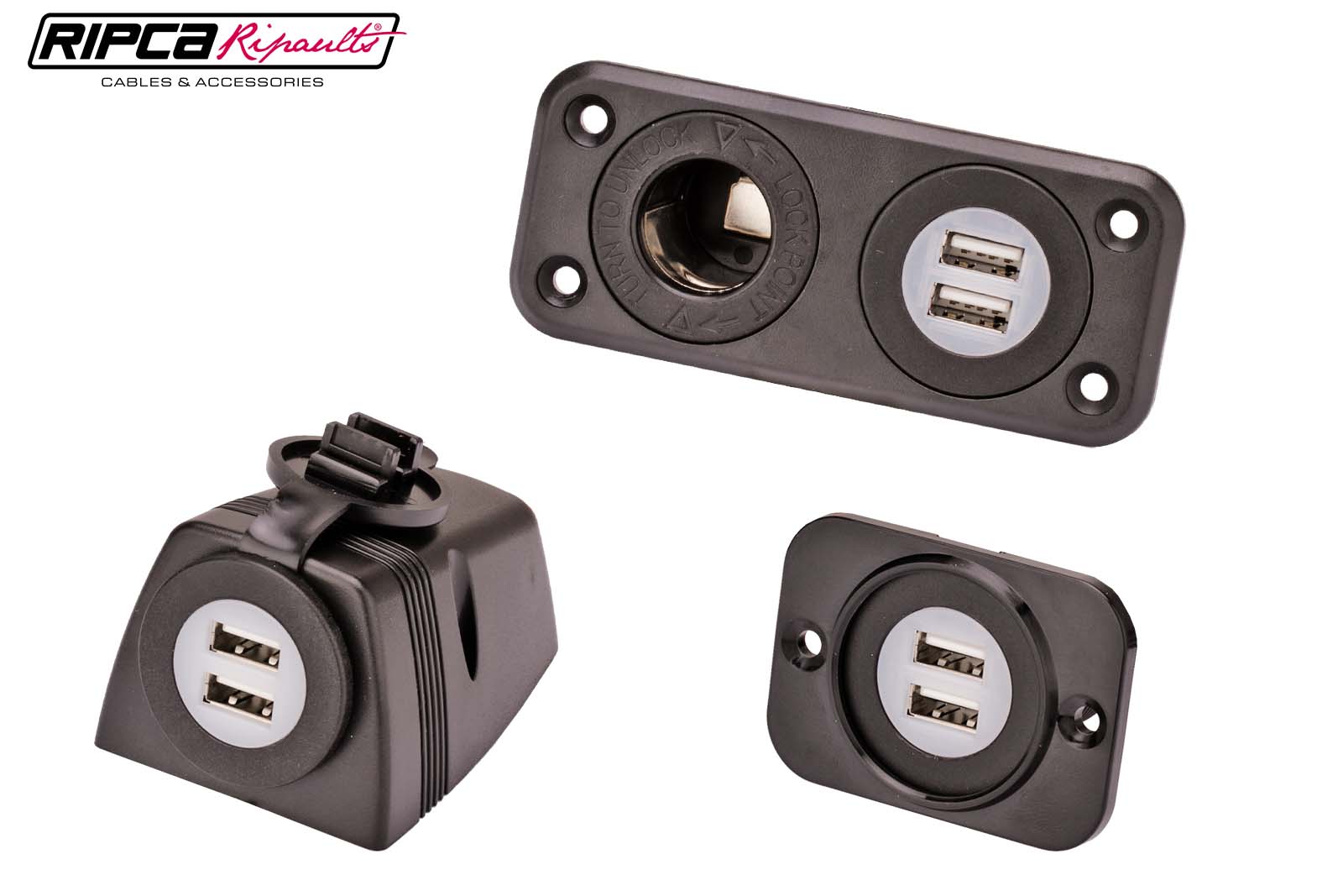 USB-Steckdose in drei Varianten