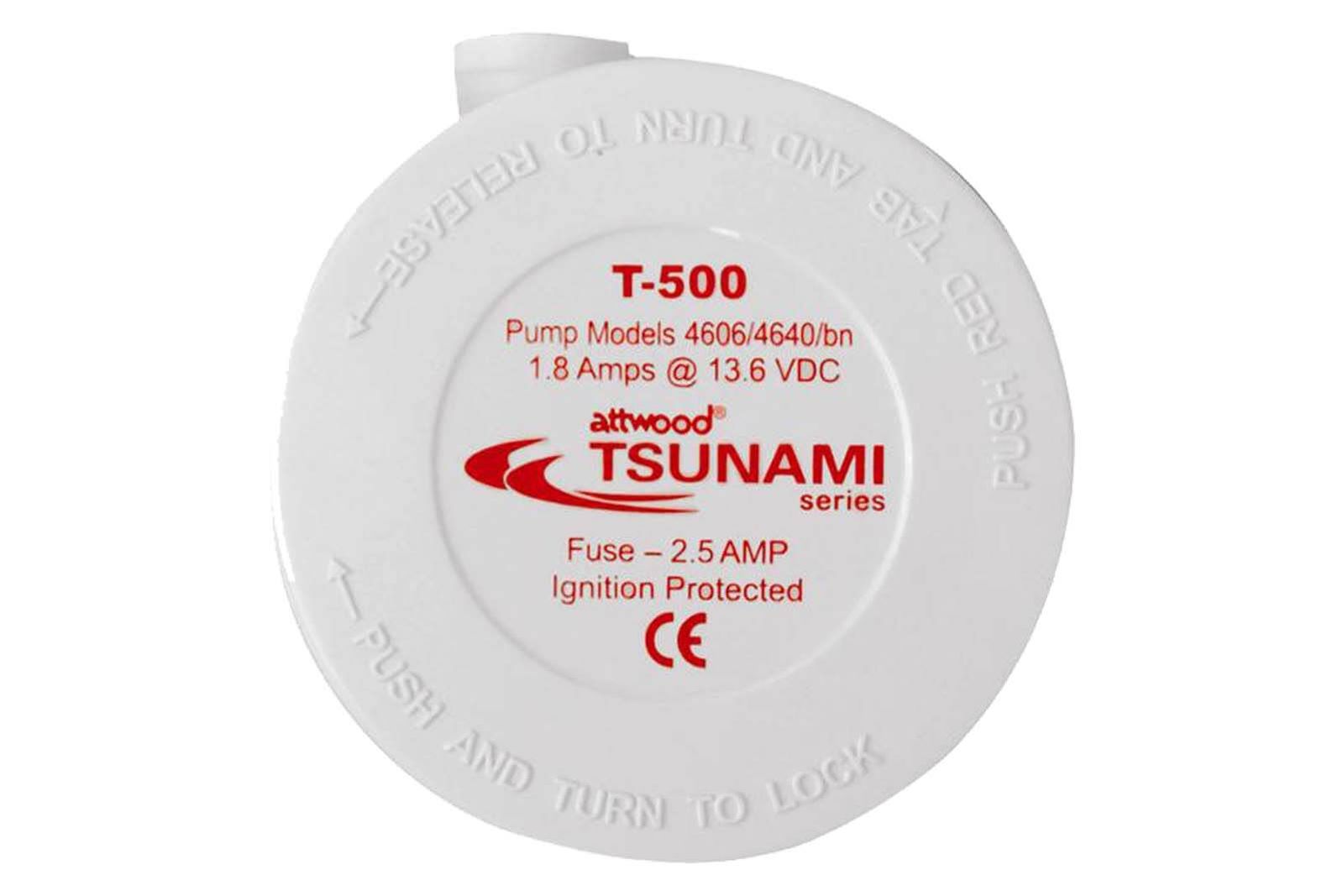 Tsunami Bilgepumpe Attwood T500 Draufsicht Ansicht