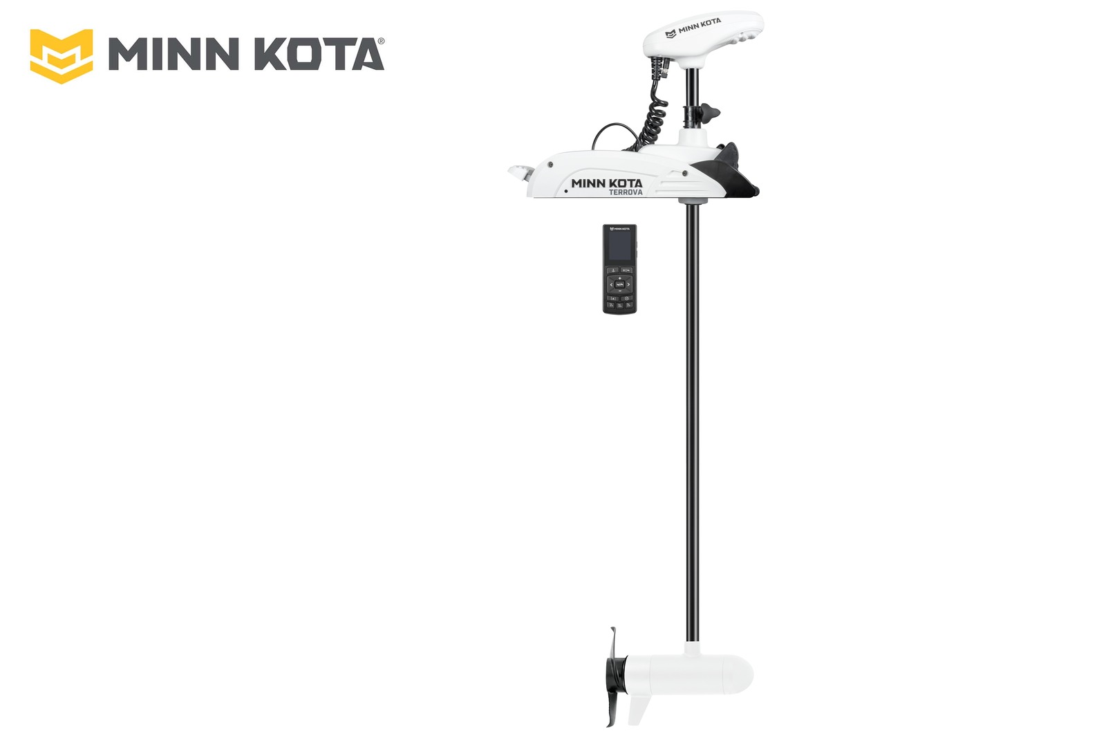 Minn Kota Riptide Terrova 2 mit 182 cm Schaft, Seitenansicht mit Wireless Remote