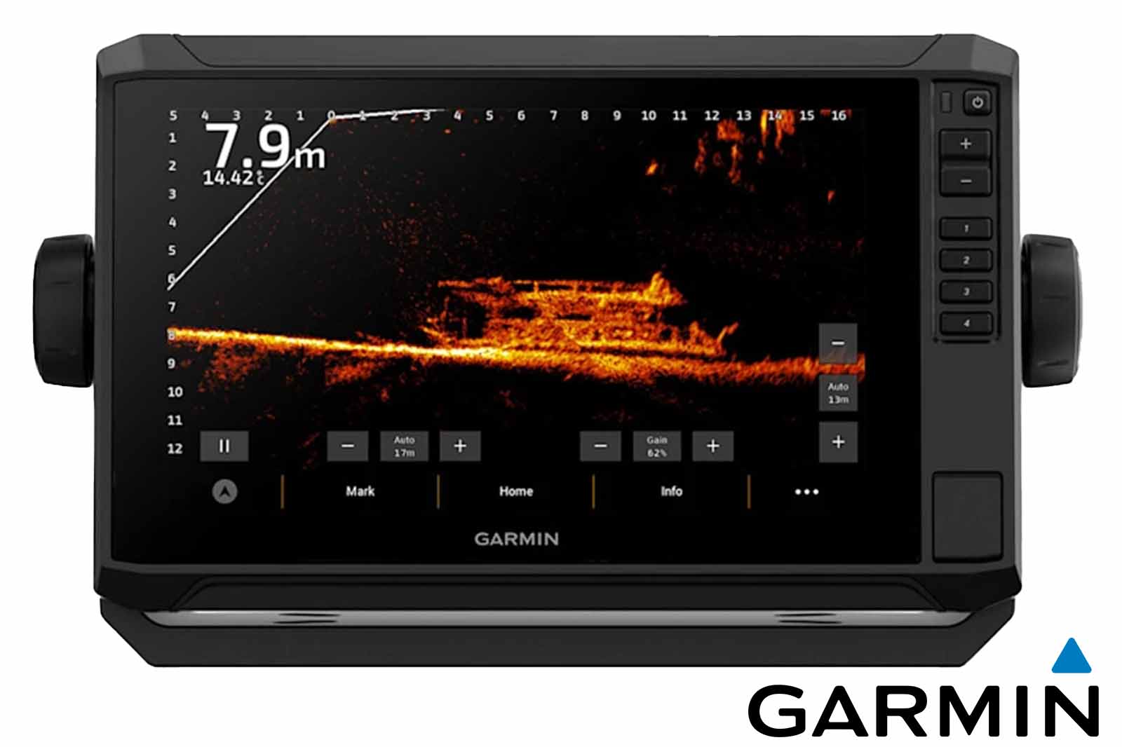 Garmin ECHOMAP UHD2 92sv Echolot Frontansicht