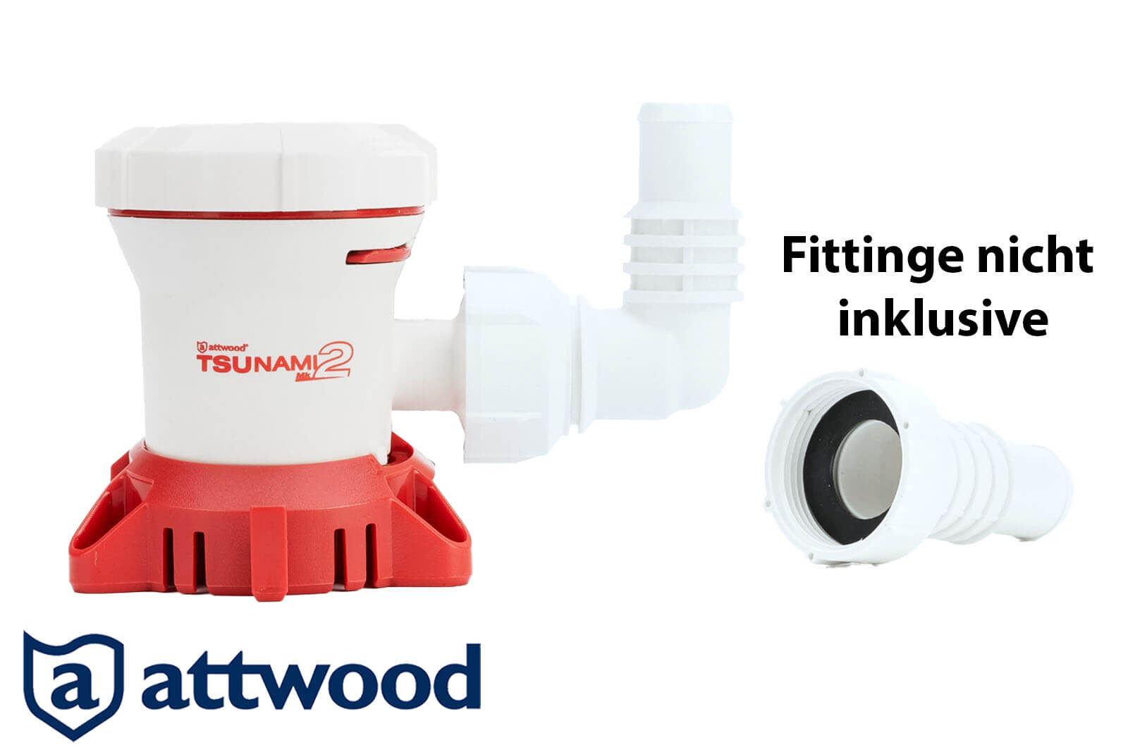 Attwood Tsunami Mk2 Bilgepumpe | Lenzpumpe T500 12v - mit Fitting