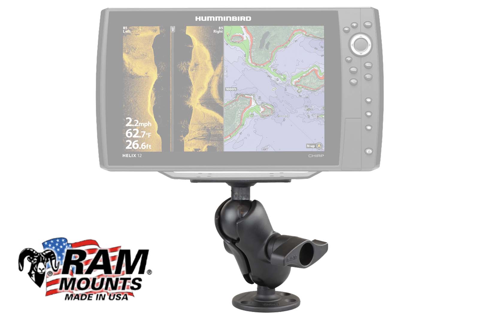 RAM Mount Echolothalterung Humminbird Echolote, RAM-D-202-25-C-202, Beispielbild