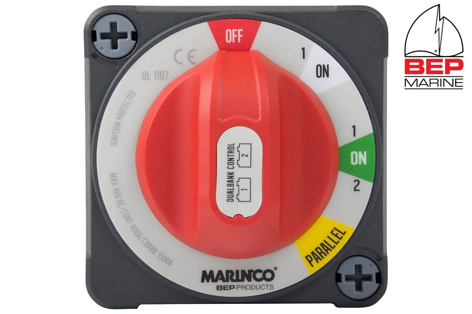 BEP Marine Batterieschalter Dual Bank 400 A Frontansicht