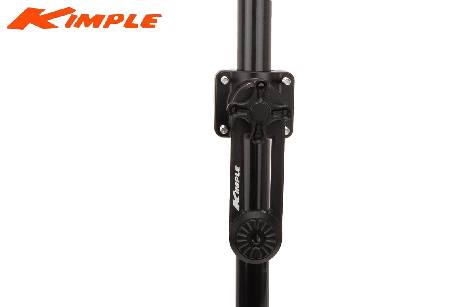 Kimple Scannin Transducer Mount für Garmin LVS34 an Geberstange montiert,Seitenansicht