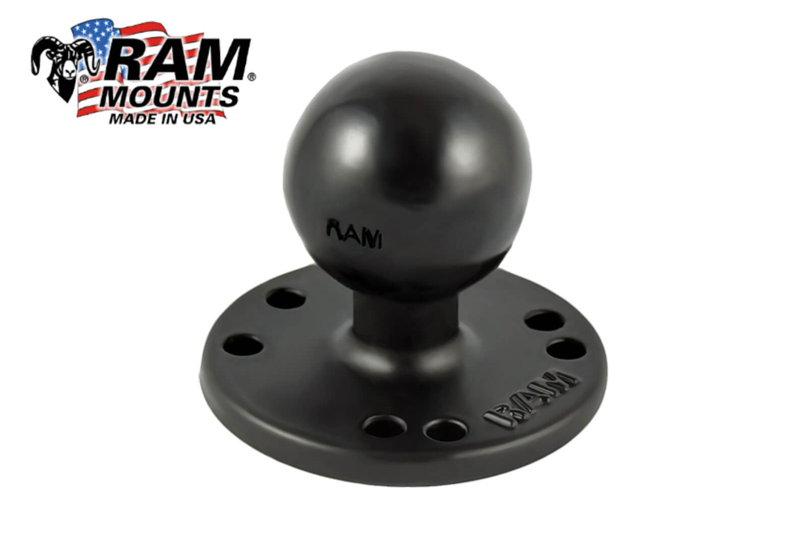 RAM Mount Kugelverbindung mit runder Basisplatte