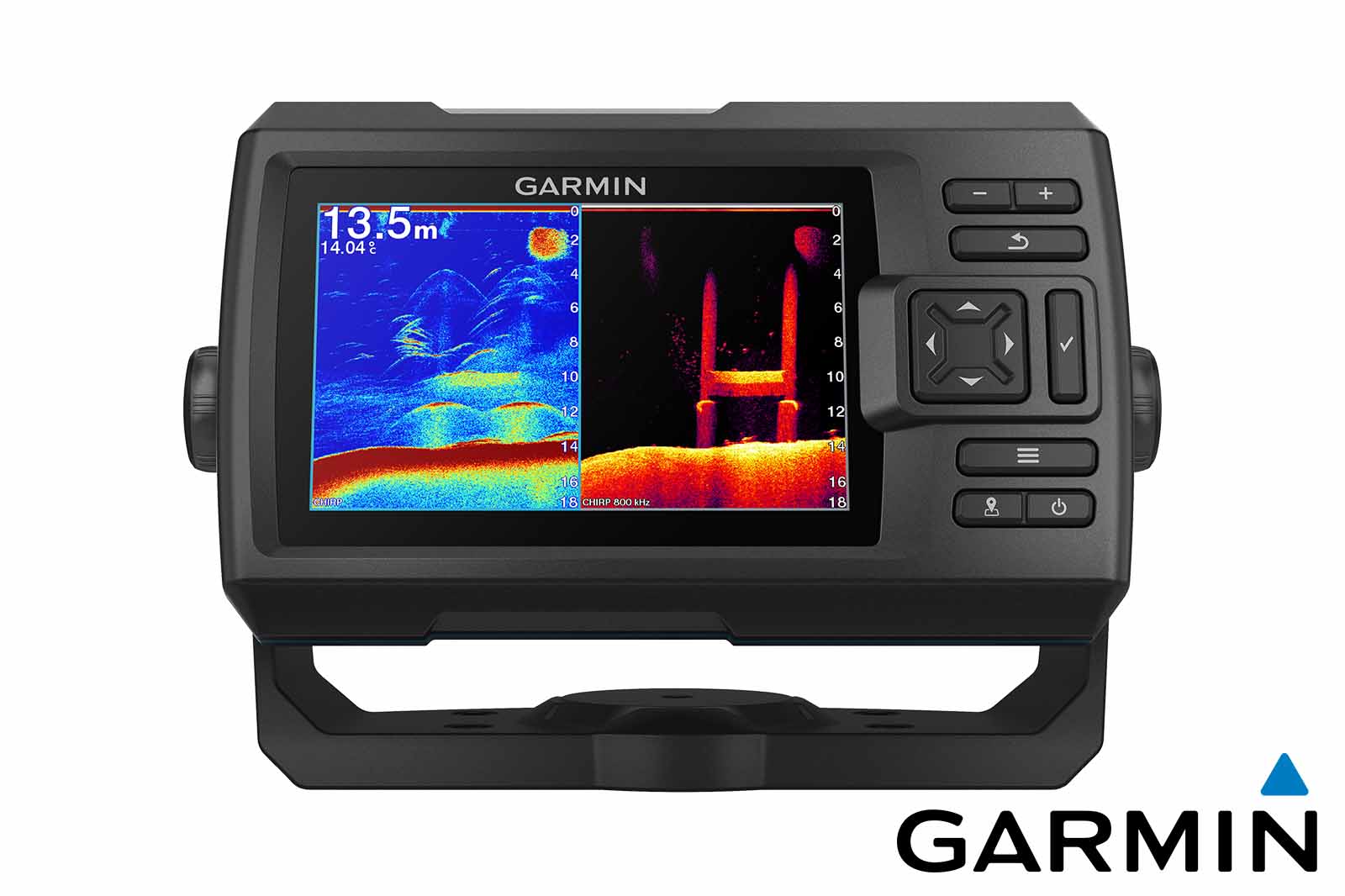 Garmin STRIKER Vivid 5cv Echolot SplitScreen CHIRP und ClearVü, Frontansicht