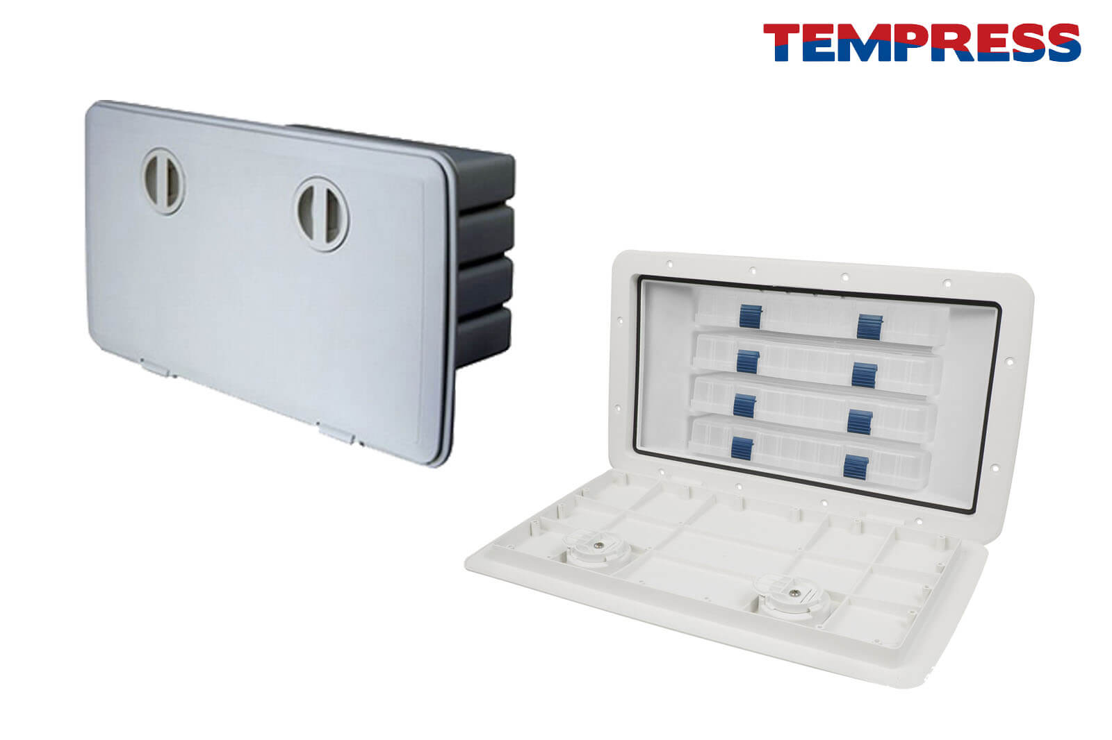 Einbaukasten mit 4 Köderboxen 44580 von Tempress in Weiß