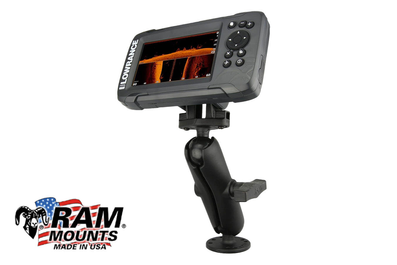 AM Mounts Echolothalterung RAM-101-LO12 für Lowrance, montiert