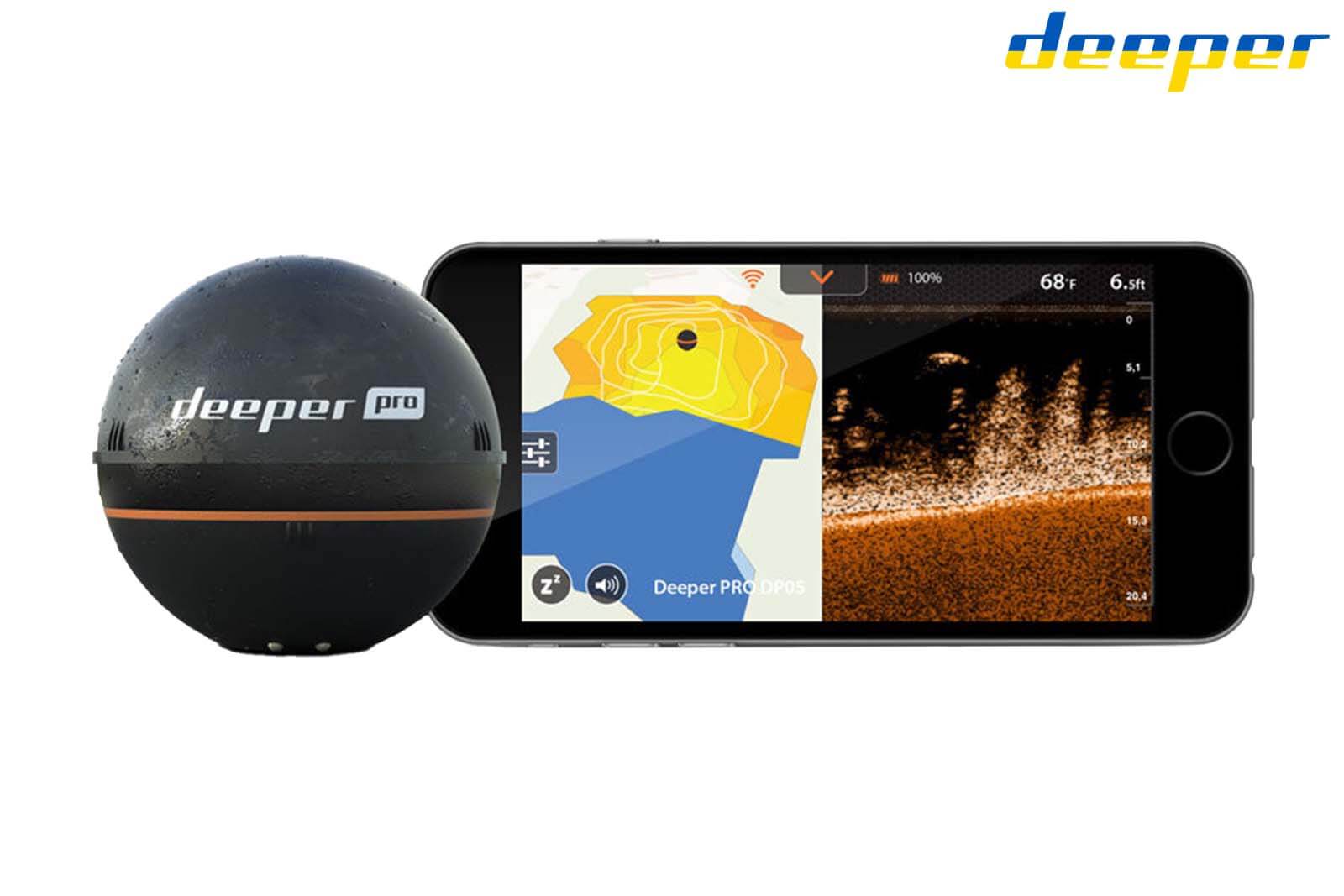 Deeper Smart Sonar Pro eigene Karten auf Smartphone