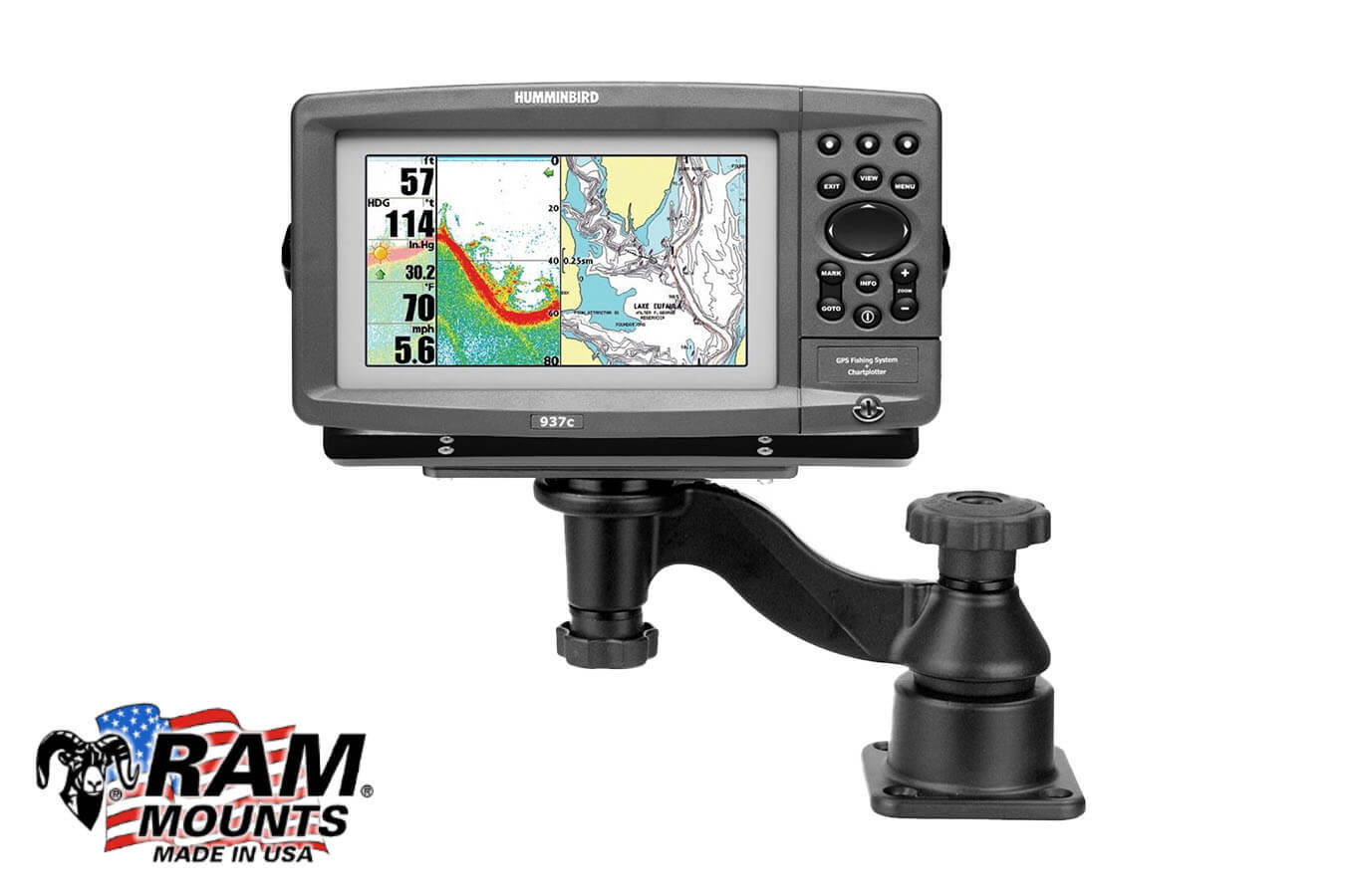 RAM Mounts Echolothalterung RAM-MB-35 Montagebeispiel