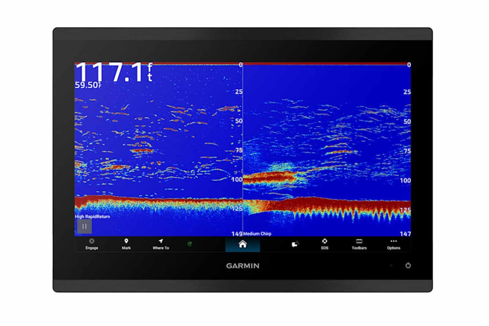 Garmin GPSMAP 9013xsv Echolot Sonarbild Frontansicht
