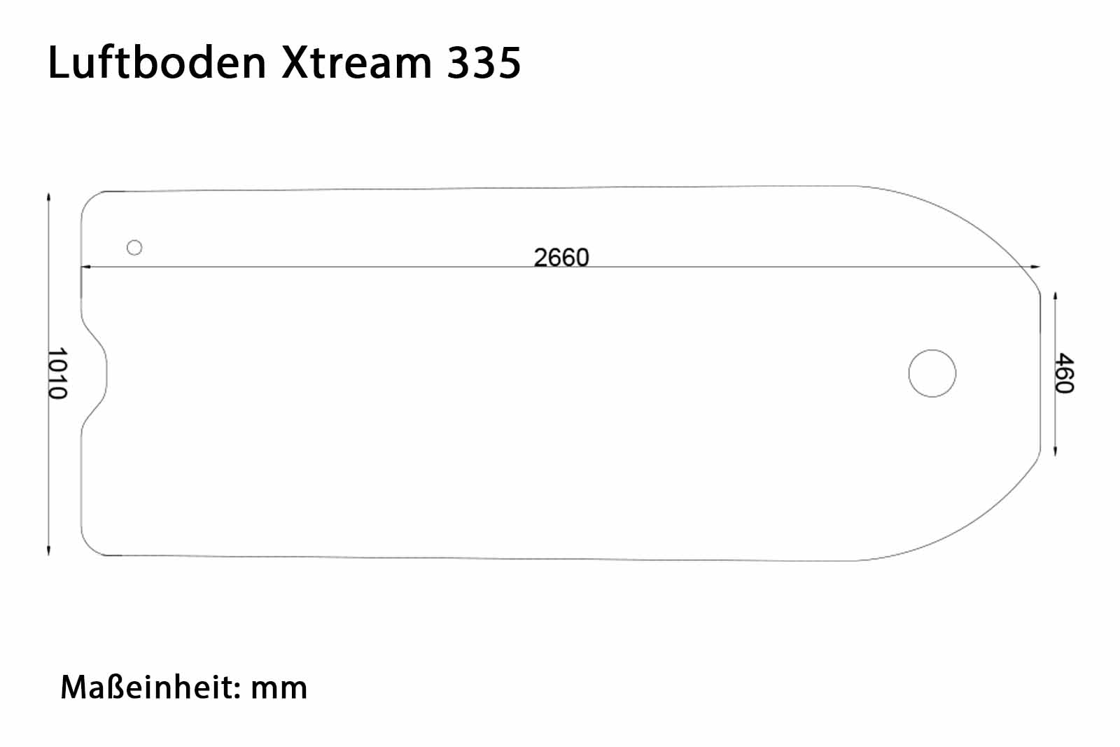 Allroundmarin Xtream Schlauchboot 335 mit Luftboden Dimensionszeichnung Boden