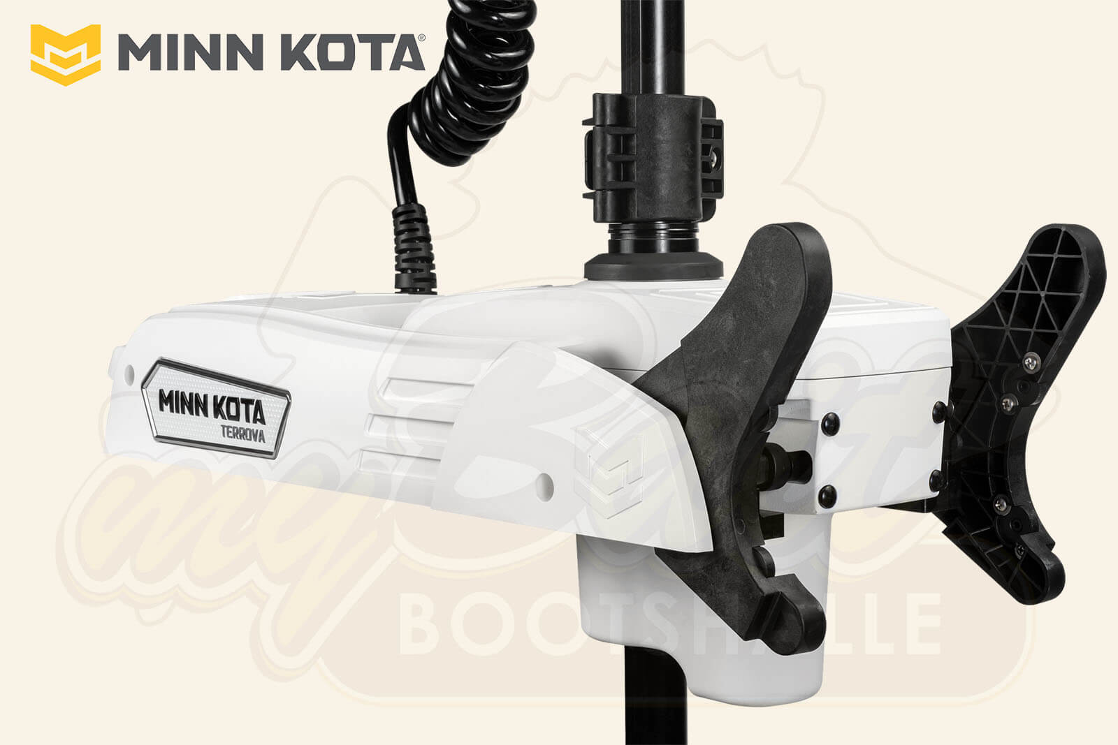 Minn Kota Riptide Terrova QUEST Mittelteil nah, weiß