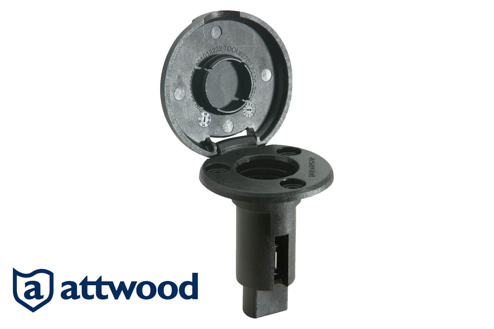 Attwood LightArmor Einbauaufnahme für Navigationslicht mit runder Abdeckkappe, offen