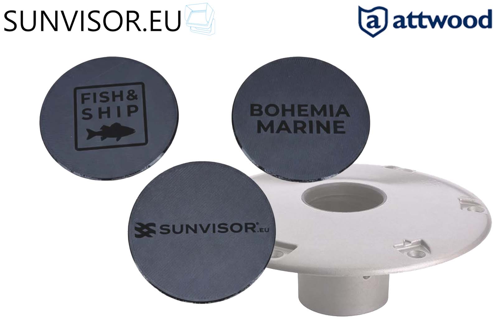 SUNVISOR Abdeckklappe für Einbaubodenplatten von Attwod 3er Pack