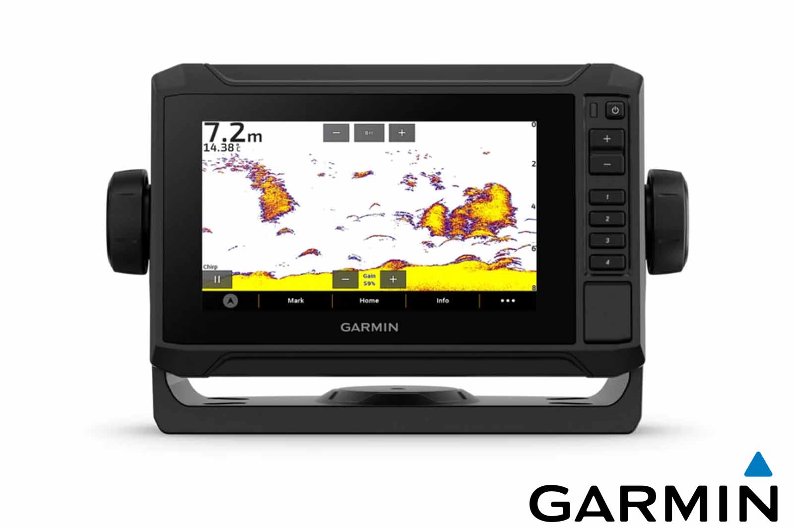 Garmin ECHOMAP UHD2 62sv Echolot 2D-Sonar Frontansicht